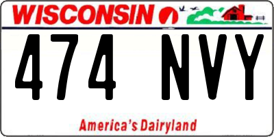 WI license plate 474NVY