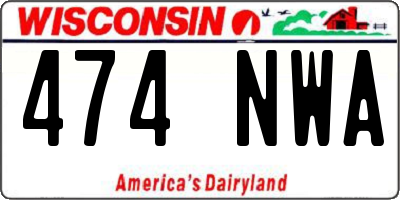WI license plate 474NWA