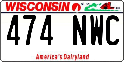 WI license plate 474NWC