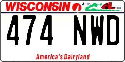 WI license plate 474NWD