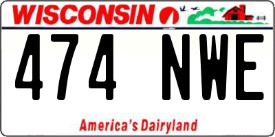 WI license plate 474NWE