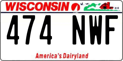 WI license plate 474NWF