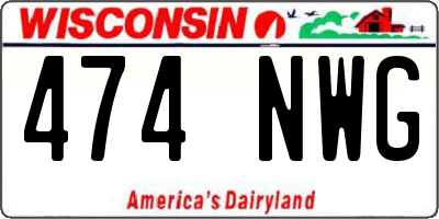 WI license plate 474NWG