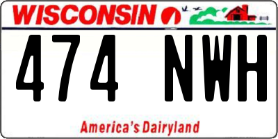 WI license plate 474NWH