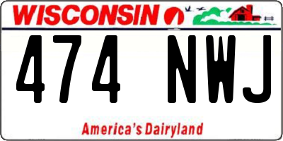 WI license plate 474NWJ