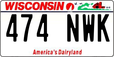 WI license plate 474NWK
