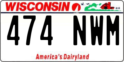 WI license plate 474NWM
