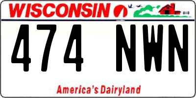 WI license plate 474NWN