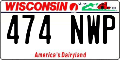 WI license plate 474NWP