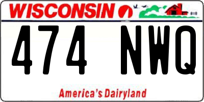 WI license plate 474NWQ