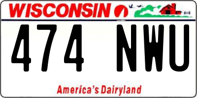 WI license plate 474NWU