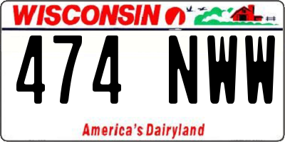 WI license plate 474NWW