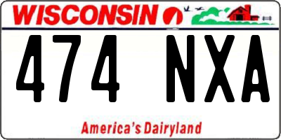 WI license plate 474NXA