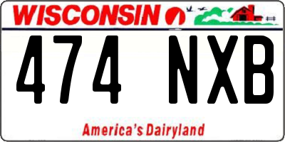 WI license plate 474NXB