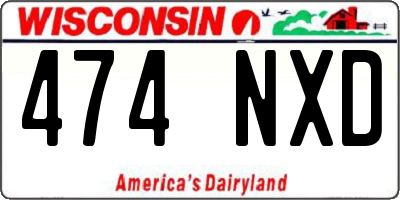 WI license plate 474NXD