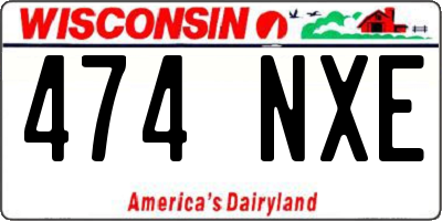 WI license plate 474NXE