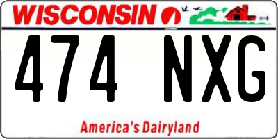WI license plate 474NXG