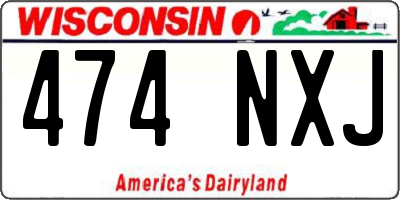 WI license plate 474NXJ