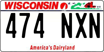WI license plate 474NXN
