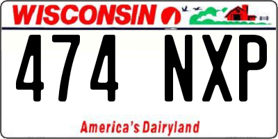 WI license plate 474NXP