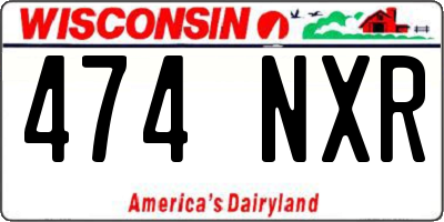 WI license plate 474NXR