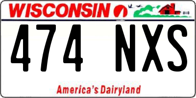 WI license plate 474NXS