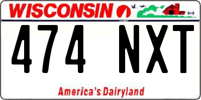WI license plate 474NXT