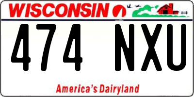 WI license plate 474NXU