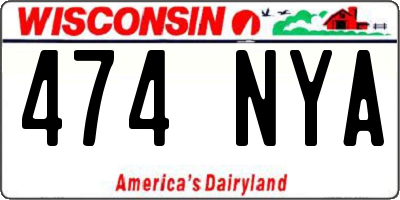 WI license plate 474NYA