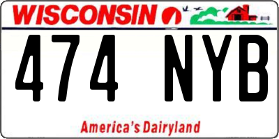 WI license plate 474NYB