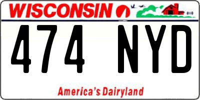 WI license plate 474NYD