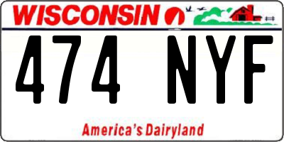 WI license plate 474NYF