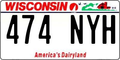 WI license plate 474NYH
