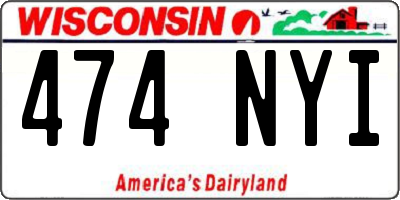 WI license plate 474NYI
