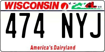 WI license plate 474NYJ