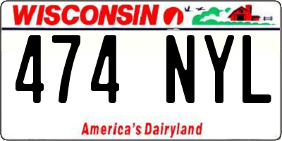 WI license plate 474NYL