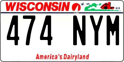 WI license plate 474NYM