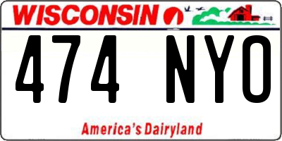 WI license plate 474NYO