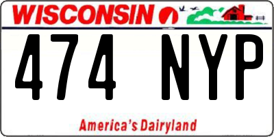 WI license plate 474NYP