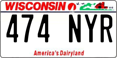 WI license plate 474NYR