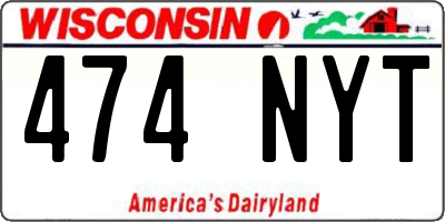 WI license plate 474NYT