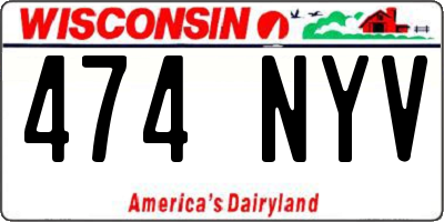 WI license plate 474NYV