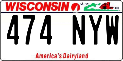 WI license plate 474NYW