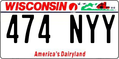 WI license plate 474NYY