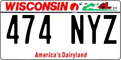 WI license plate 474NYZ