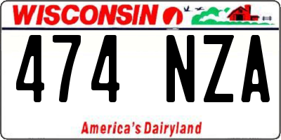 WI license plate 474NZA
