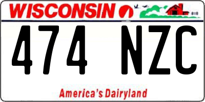 WI license plate 474NZC
