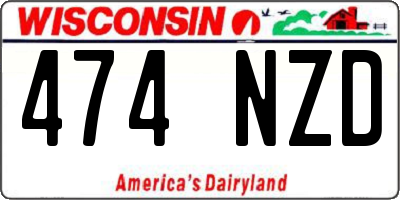 WI license plate 474NZD