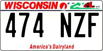WI license plate 474NZF