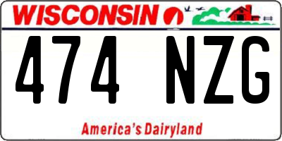 WI license plate 474NZG